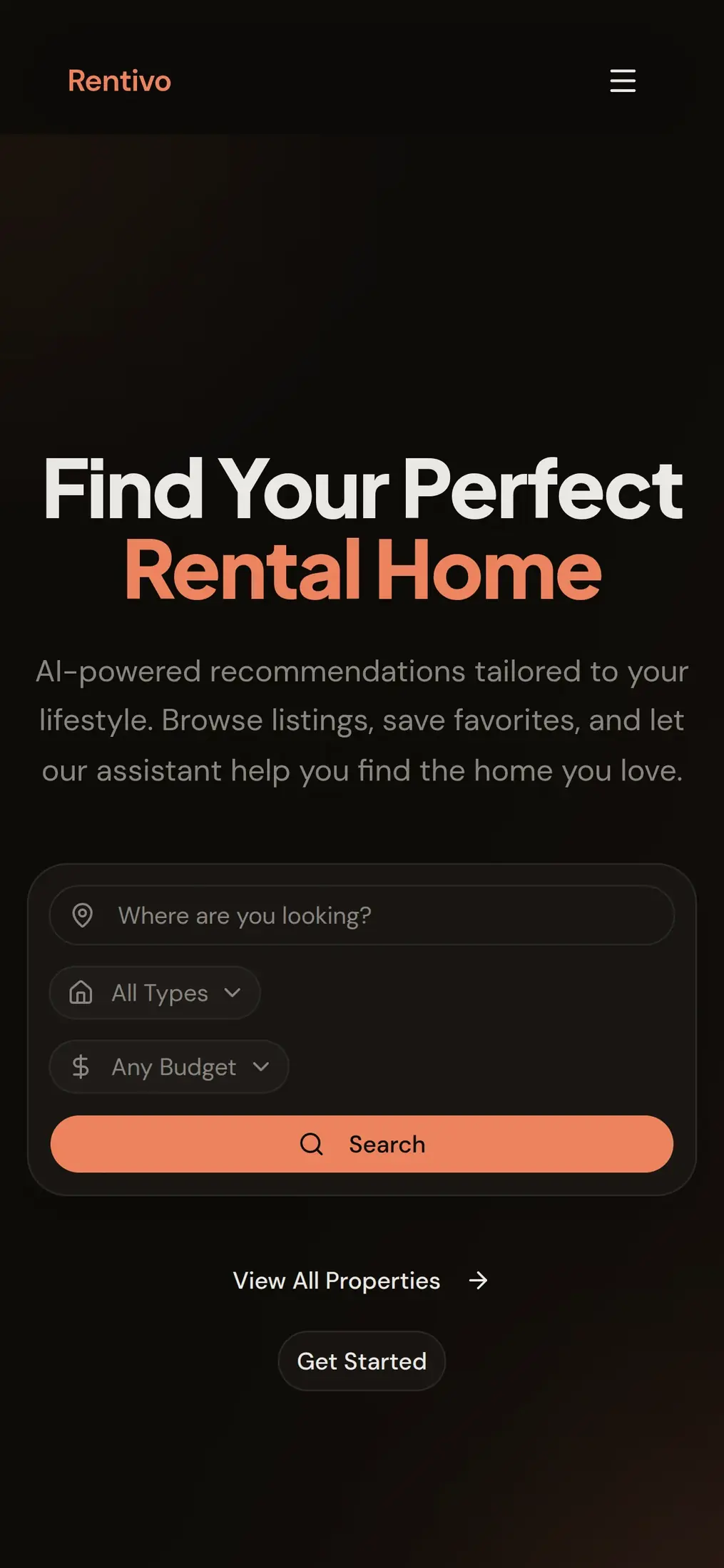 Rentivo Mobile View