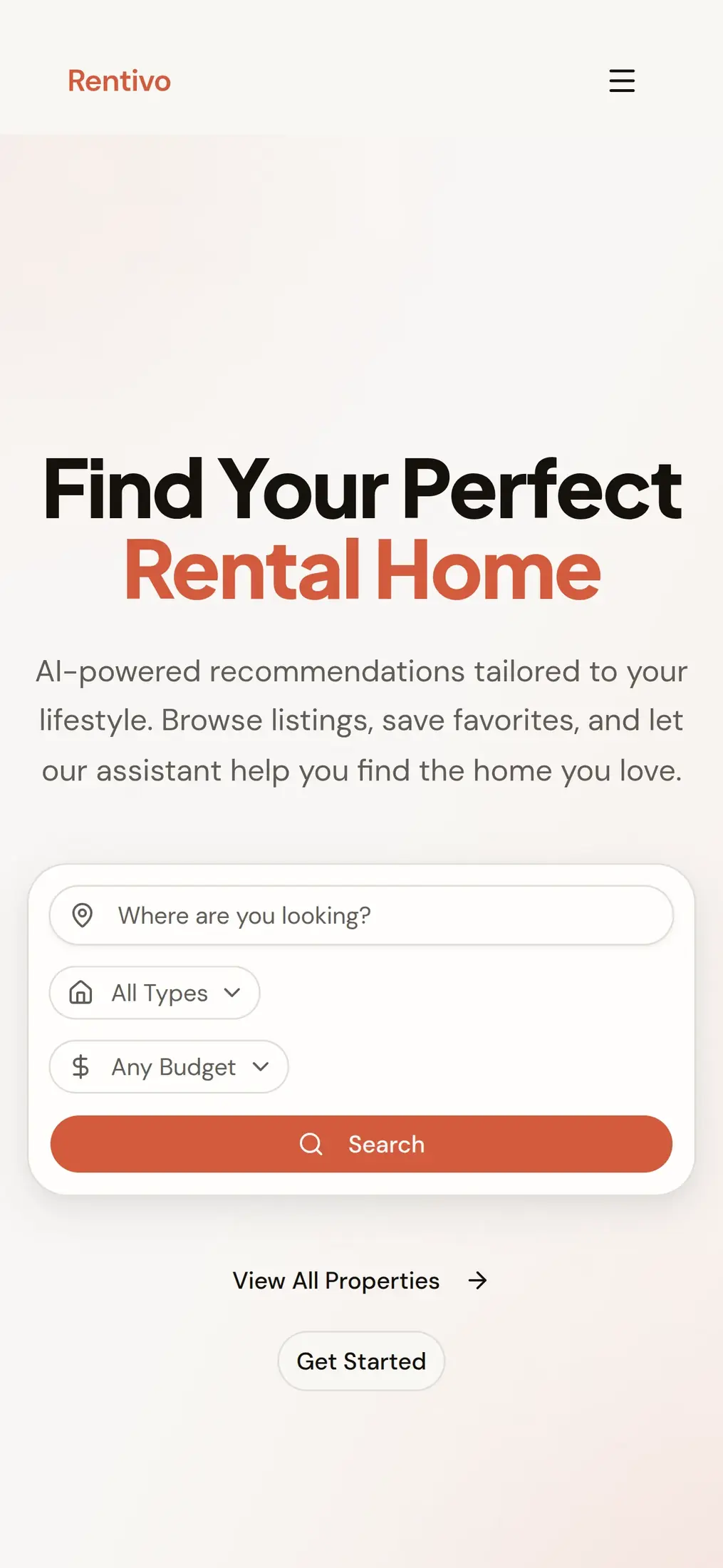 Rentivo Mobile View